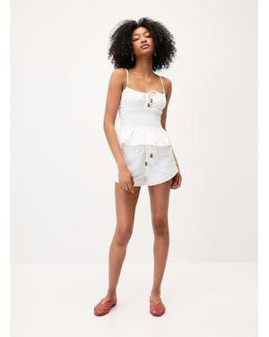 Rhythm Beaded Drawcord Broderie Anglaise Short - White