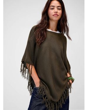Twik Fringed Poncho - Brown