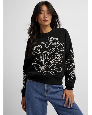 Icône Embossed Flowers Sweatshirt - Blue