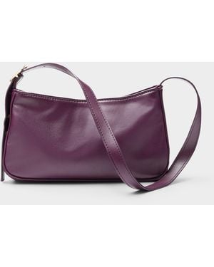 Simon's Smooth Minimalist Baguette Bag - Purple