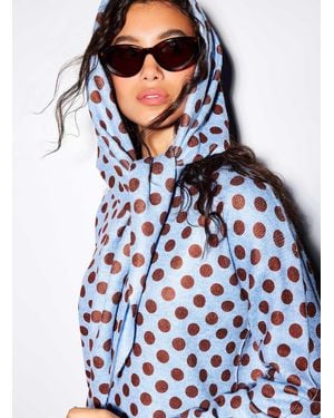 Icône Polka Dot Sweater And Scarf Set - Blue
