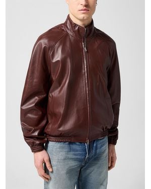 Acne Studios Supple Burgundy Leather Jacket - Brown