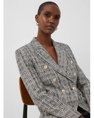 JUDITH & CHARLES Rothco Golden Buttons Tweed Blazer - Grey