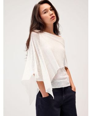 Twik Asymmetrical Poncho - White