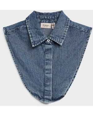Fransa Denim Faux Point Collar - Blue