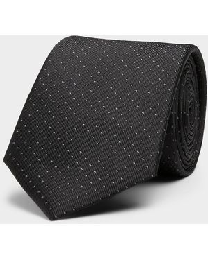 Le 31 Jacquard Dot 100% Silk Tie - Black