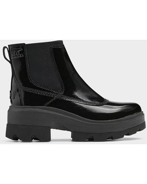 Sorel Joan Frwd Tm Waterproof Patent Leather Chelsea Boots - Black