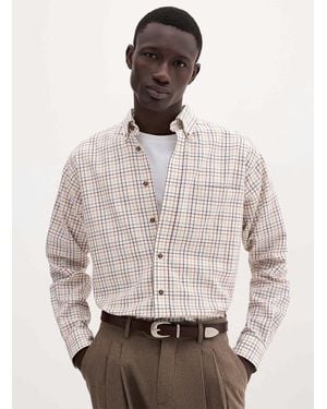 Le 31 Fall Check Shirt Regular Fit - Natural
