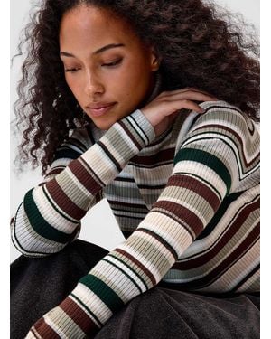 Twik Assorted Stripes Turtleneck Sweater - Black