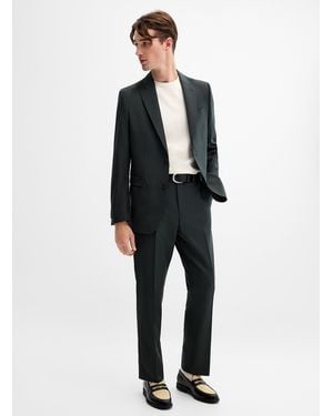 Le 31 Pure Wool Suit Wool Weave By Paulo De Oliveira London Fit - Black