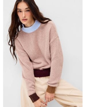 ONLY Contrasting Trim Sweater - Pink