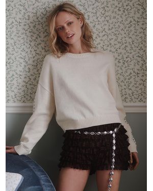 Twik Ruffled Lace Mini Short - Grey