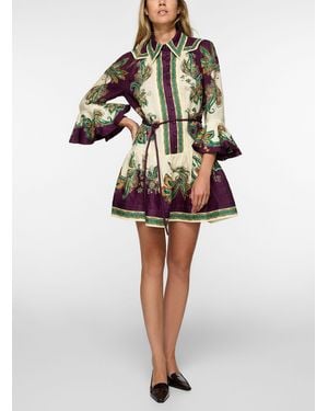 ALÉMAIS Ruthie Botanical Paisley Print Mini Shirtdress - Multicolour