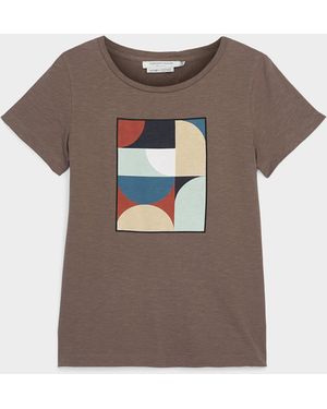 Contemporaine Printed Organic Cotton T - Brown