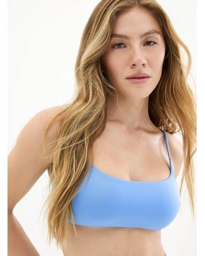 Left On Friday Pool Days Cherry Minimalist Bralette - Blue