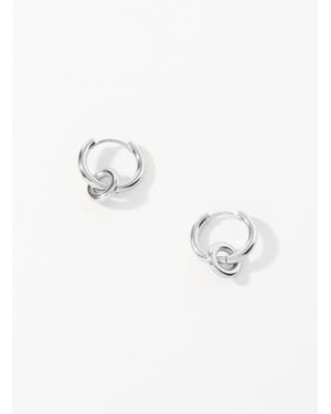 Simon's Pendant Ring Hoops - White