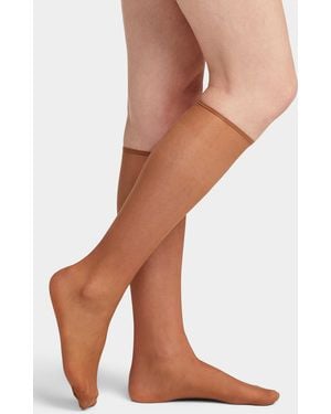 DIM Sublim Shiny Voile Knee - White