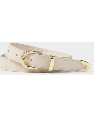 Part Two Natalie Topstitched Leather Belt - Natural