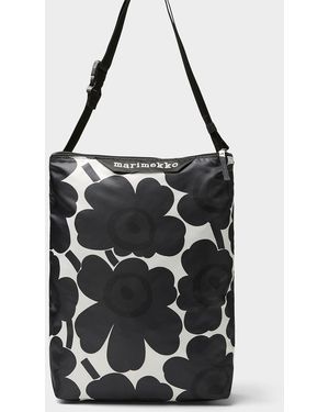 Marimekko Neat Unikko Black Fabric Tote Bag
