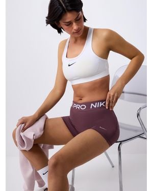 Nike Pro Logo Waist Compression Biker Short 3" Length - Brown
