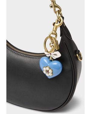 COACH Heart Insert Charm Keychain - Black