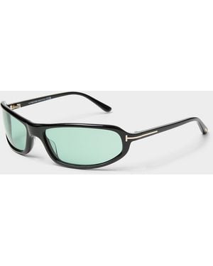 Tom Ford Addison Narrow Lenses Sunglasses - Green