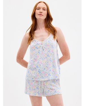 Ralph Lauren Field Of Flowers Scalloped Trim Pyjama Set - White