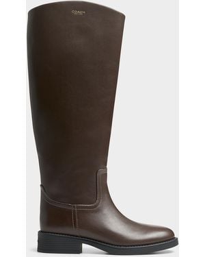 COACH Park Brown Leather Tall Boot Women