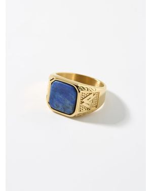 Le 31 Blue Stone Signet Ring - White