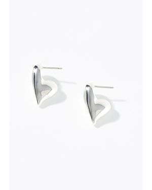 Jenny Bird Domed Heart Earrings - Metallic