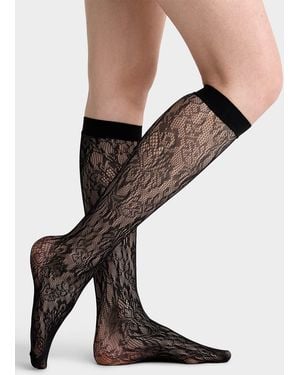 Simon's Lace Sheer Knee - Grey
