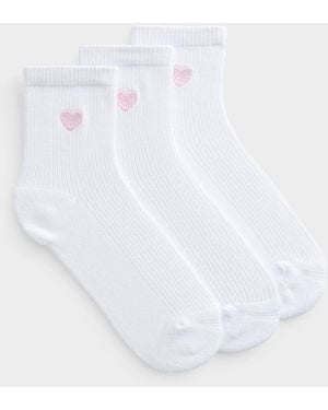 Lemon Embroidered Heart Ultra - White
