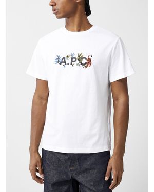 A.P.C. Tiger Embroidery T - White
