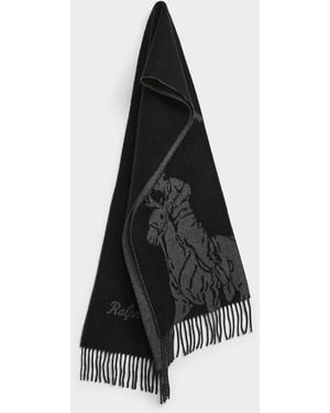 Polo Ralph Lauren Oversized Logo Jacquard Scarf - White