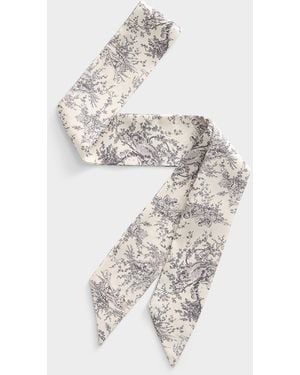Simon's Toile De Jouy Narrow Scarf - White