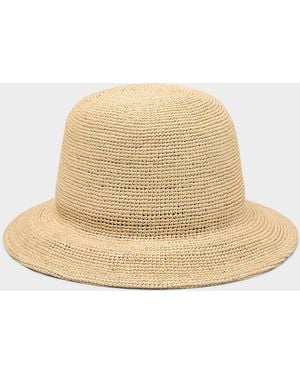 Simon's Italian Straw Minimalist Cloche Exclusive Collection From Italy - Natural