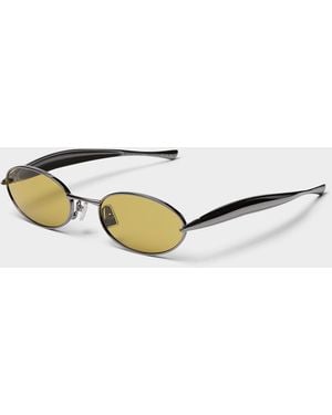 Bottega Veneta Sardine Oval Sunglasses - Grey