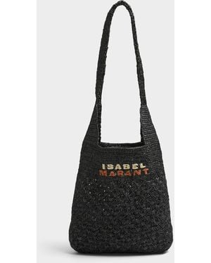 Isabel Marant Praia Raffia Handbag - Black