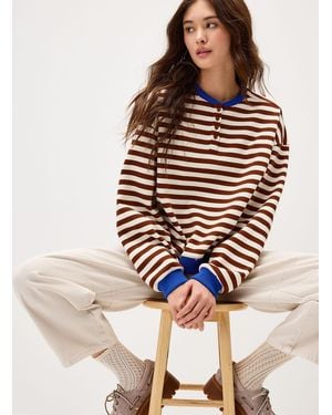 Things Between Striped Henley T - Natural
