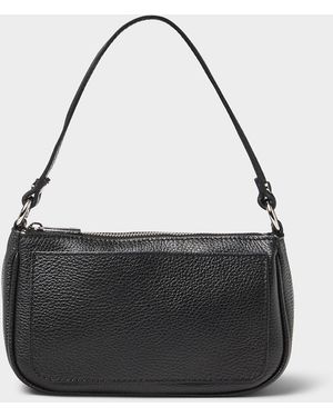 Simon's Pebbled Leather Crossbody Bag Exclusive Collection From Italy - Black