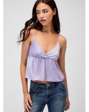 Twik Metallic Mini Babydoll Cami - Purple