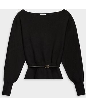 Icône Belted Blousing Boat - Black