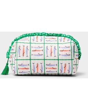 Simon's Cute Patterned Quilted Cosmetics Case - Green