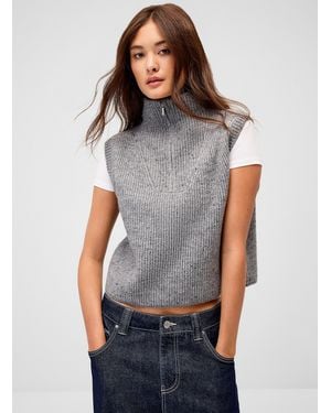 Twik Zipped Collar Boxy - Grey