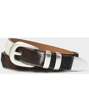 Maison Boinet Cow Hide Print Fur Belt - Multicolour