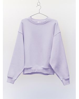 Twik Crew Neck Fleece Sweatshirt Relaxed Fit - Purple