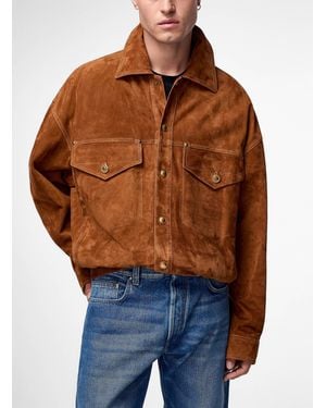 Versace Golden Buttons Suede Jacket - Orange