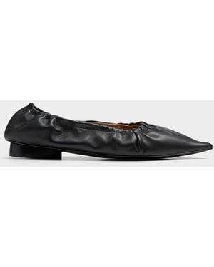 Flattered Isa Draped Leather Ballet Flats Women - White