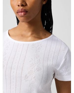Skall Studio Anna Floral Pointelle T - White