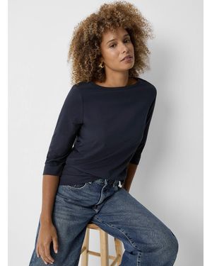 Contemporaine 3/4 Sleeves Supima Cotton T - Blue